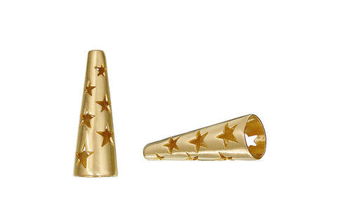 Brass Stars Cone, 19.0x6.0mm