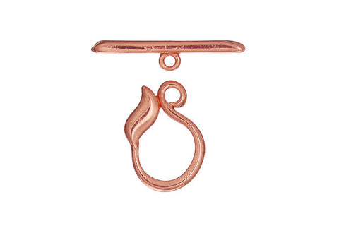Copper Bean Sprout Toggle Clasp, 16.0mm
