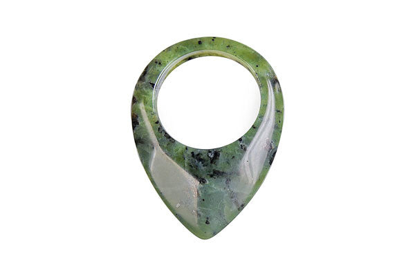 Pendant Green Zebra Briolette Donut