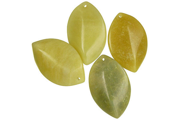 Pendant Olive "Jade" (Light) Wavy Briolette