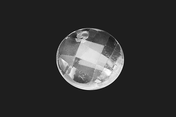 Pendant Rock Crystal (B) Faceted Coin