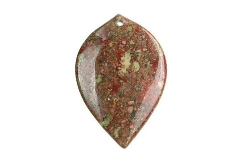 Pendant Unakite Heart Leaf