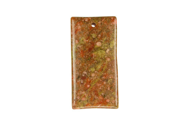Pendant Unakite Flat Rectangle