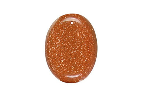 Pendant Gold Stone Flat Oval