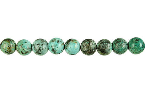 African Turquoise (Dark) Round Beads