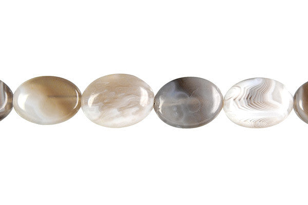 Botswana Agate Flat Oval Beads