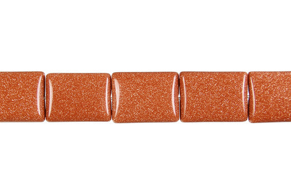 Gold Stone Flat Rectangle Beads
