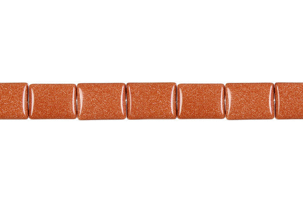 Gold Stone Flat Rectangle Beads