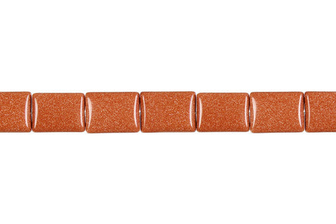 Gold Stone Flat Rectangle Beads