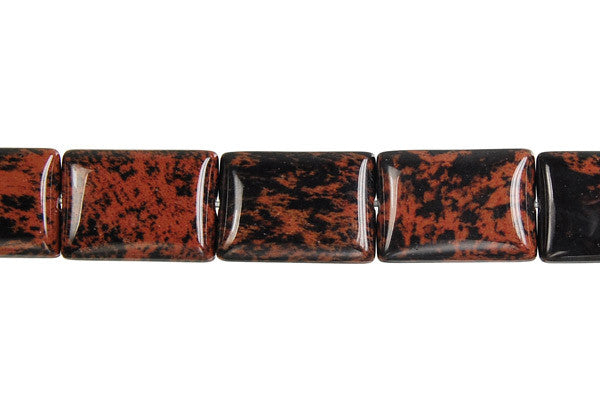Mahogany Obsidian Flat Rectangle Beads