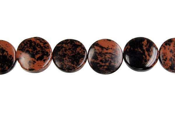 Mahogany Obsidian Coin Beads