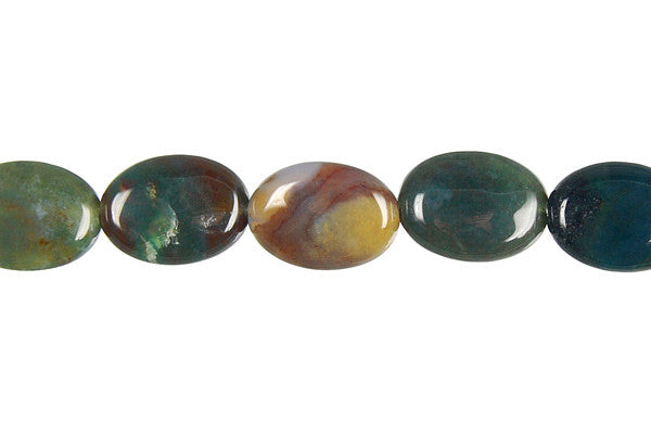 Fancy Jasper Flat Oval Beads