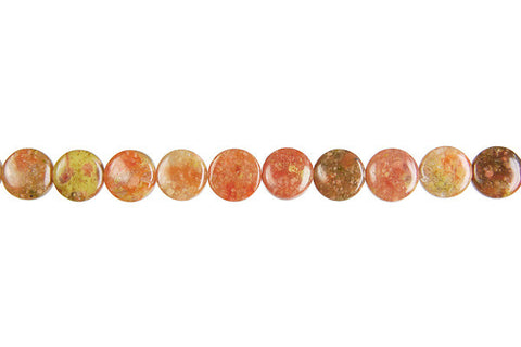 Unakite Coin Beads