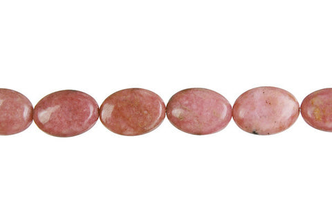 Rhodonite Flat Oval Beads