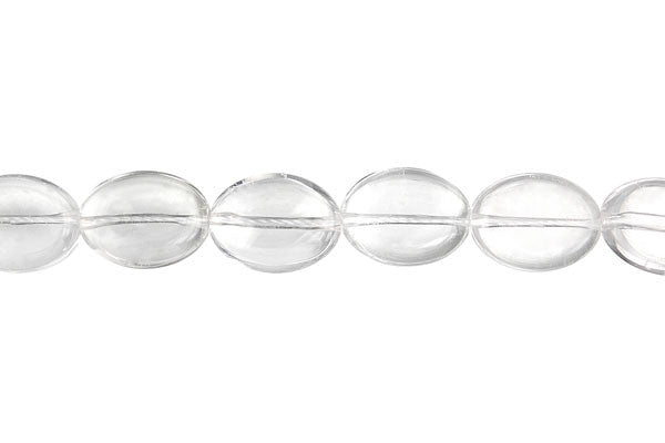 Rock Crystal Flat Oval (B) Beads