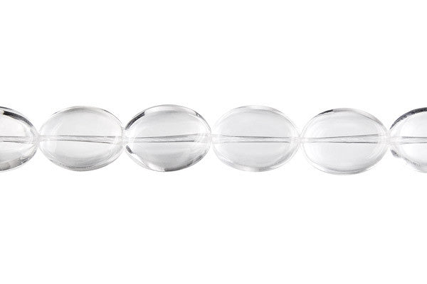 Rock Crystal Flat Oval (A) Beads