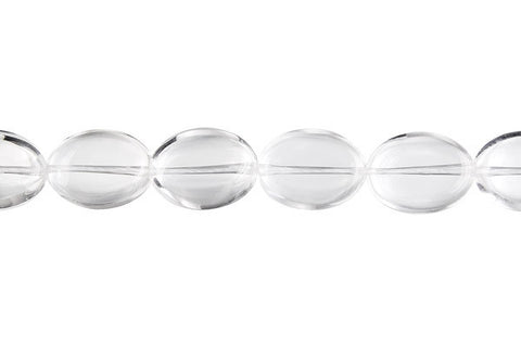 Rock Crystal Flat Oval (A) Beads