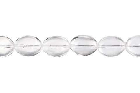 Rock Crystal Flat Oval (B) Beads