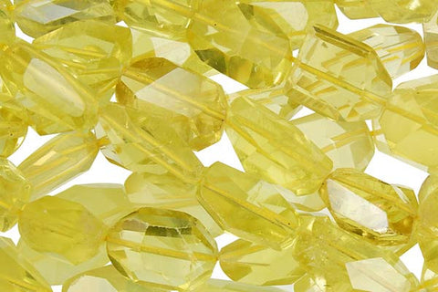 Citrine (Lemon) Super Faceted Nugget Beads