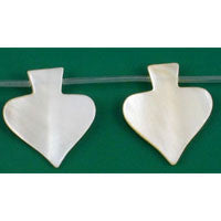 Pendant Shell (White MOP) Flat Heart