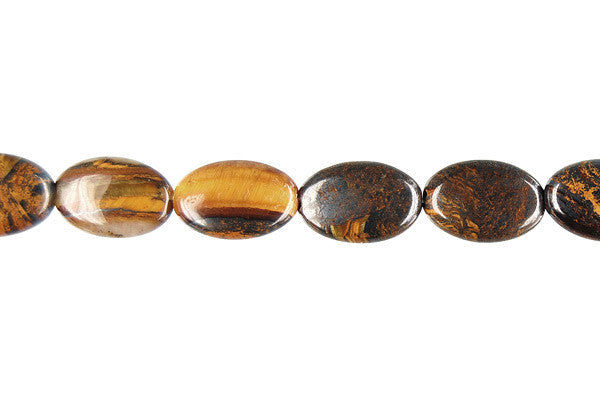 Tiger Iron (AAA) Flat Oval Beads