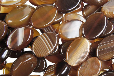 Sardonyx (Coffee) Flat Oval Beads