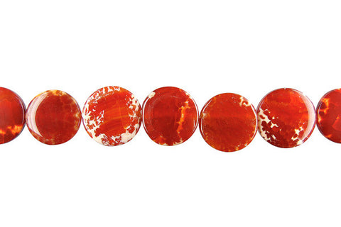 Fire Agate (Red) Coin Beads