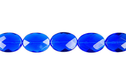 Royal Blue Quartz Faceted Flat Oval