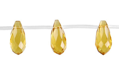Champagne Quartz Faceted Thin Briolette