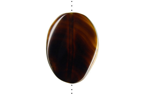 Pendant Sardonyx (Coffee) Twisted Flat Oval (Vertical Drilled)