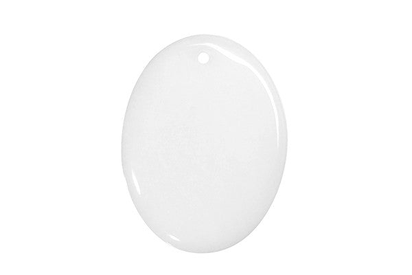 Pendant White Marble Flat Oval