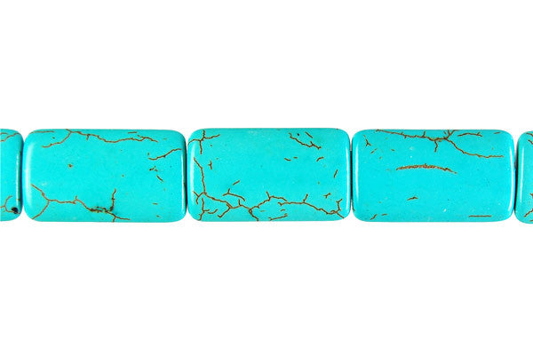 Howlite (Turquoise) Flat Rectangle Beads