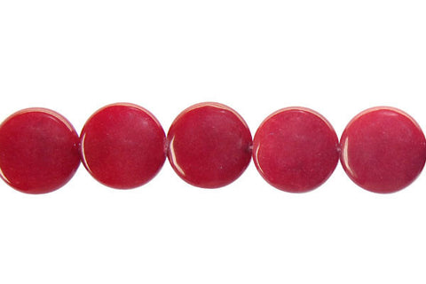 Colored Jade (Red) Button Beads