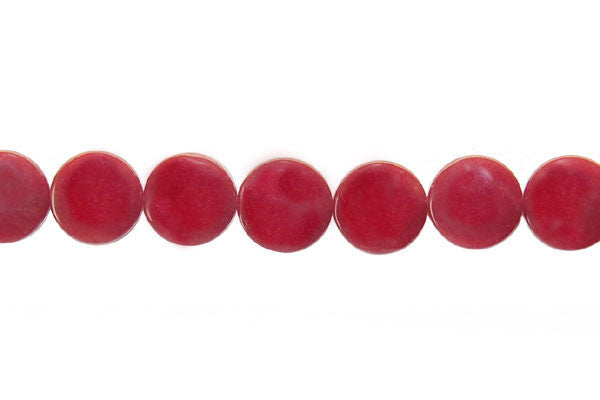 Colored Jade (Red) Button Beads