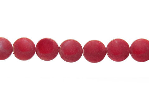 Colored Jade (Red) Coin Beads