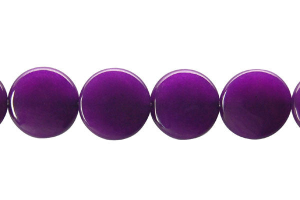 Colored Jade (Amethyst) Coin Beads