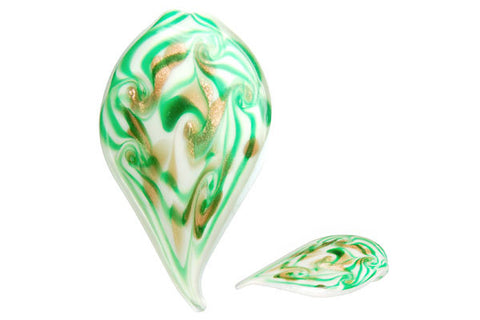 Pendant Murano Foil Glass Tongue (YH01 White)