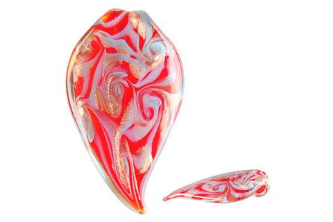 Pendant Murano Foil Glass Tongue (YH03 Red)