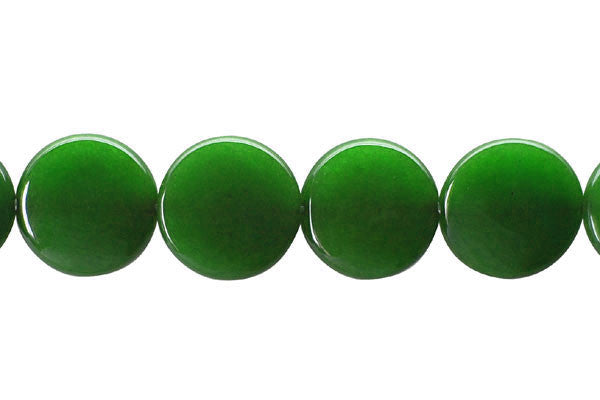 Colored Jade (Green) Coin Beads