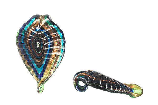 Pendant Murano Foil Glass Leaf (YH11 Green)