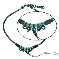 Handmade Silk Necklace, Emerald