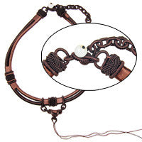 Handmade Silk Necklace, Brown
