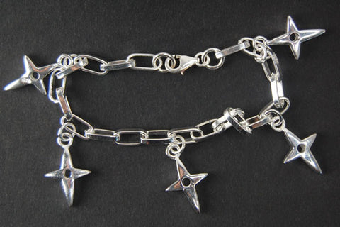 Sterling Silver Twinkle Stars Bracelet, 7"