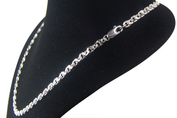 Sterling Silver Textured Figure 8 Necklace, 20"