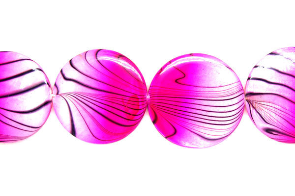 Shell (Spray-Paint MOP) Coin (Pink and White) Beads