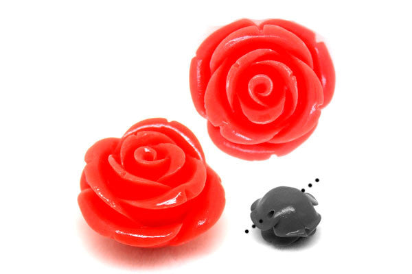 Pendant Synthetic Coral (Pink) Rose Vertical Drilled