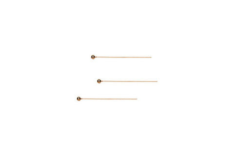 Gold-Plated 24-Gauge Head Pin w/Ball End, 1"
