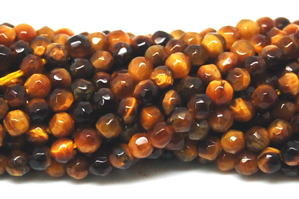 Tiger Eye Faceted Round Beads