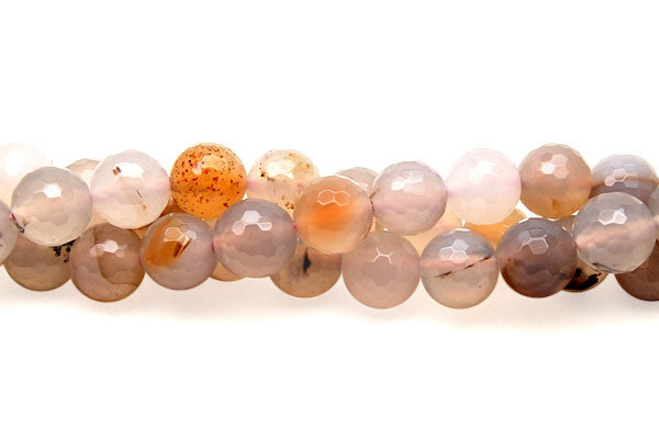 Agate (Natural) Faceted Round Beads