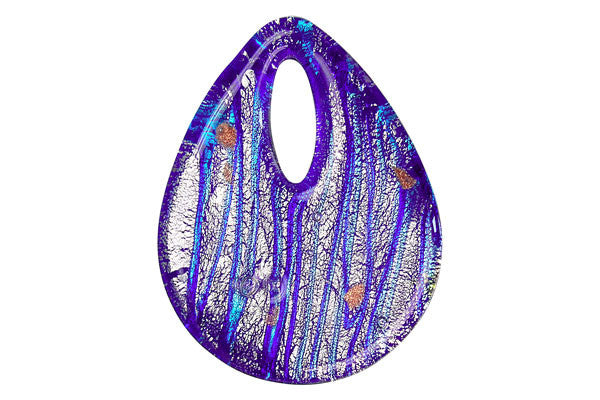 Pendant Murano Foil Glass Briolette Donut (YH03)